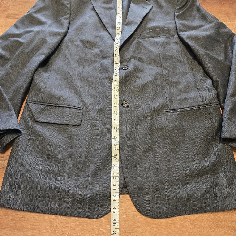 Pronto Uomo Firenzi  Gray Wool Sport Coat Made In Italy Super 100 Zignone 44L - Picture 3 of 9